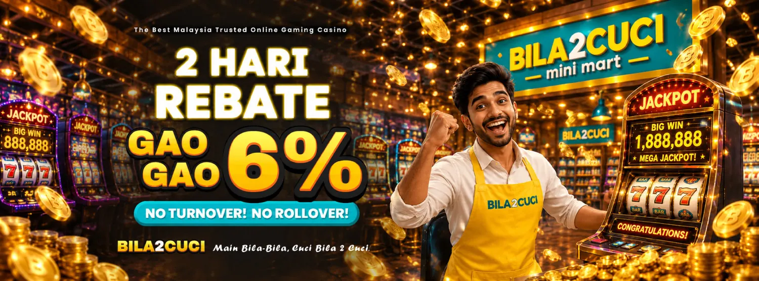 Rebate 6% setiap 2 hari tanpa turnover dan rollover